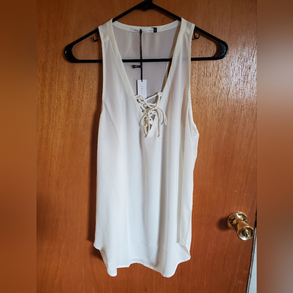 Revolve Brand Three Eighty Two Cream Blouse size Medium
